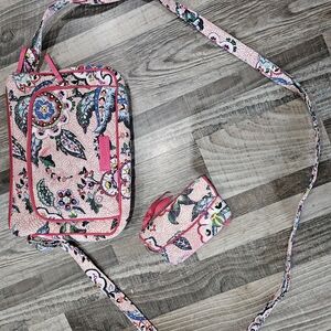 Vera Bradley Pink Floral Crossbody Bag Set